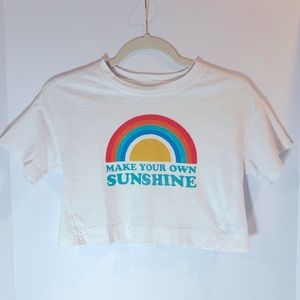 Rainbow crop tee size medium. Make your own Sunshine. 100% cotton.NWOT.